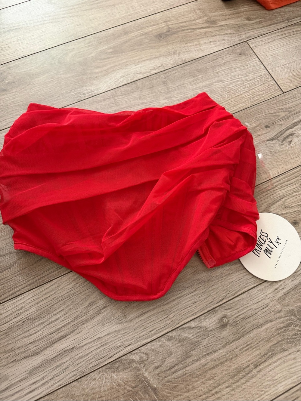 Princess Polly Red Ruched Corset Crop Top